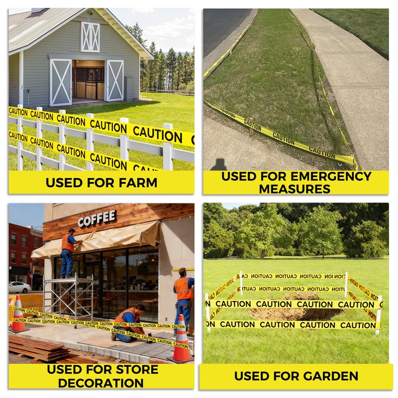 SWRT 3 Rolls Premium Yellow Caution Tape, 3 Inch x 1000FT(Total 3000FT) Bright Hazard Tape with Bold Black Text for Danger Zones/Sporting Events, Construction Tape for Crime Scenes/Halloween Decor - Image 4